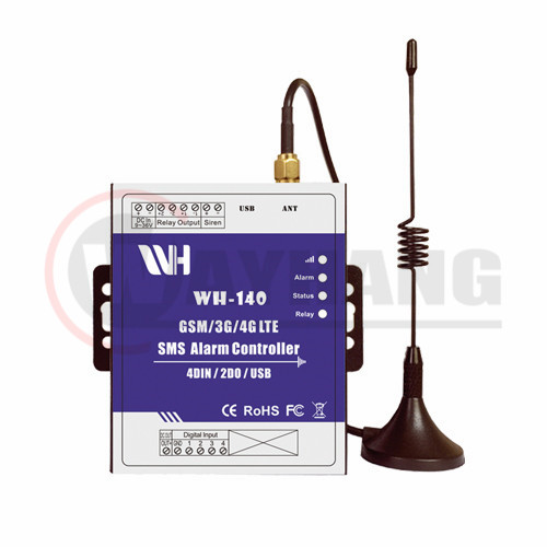 WH-140 4G/3G/GSM SMS Controller 4DIN 2DOUT SMS alarm GSM SMS Alarm unit