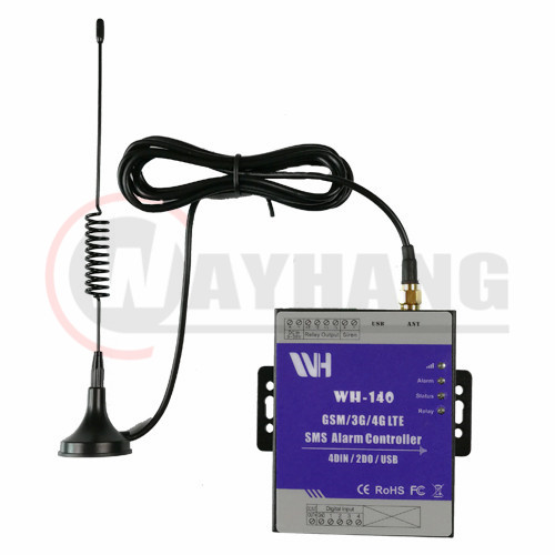 WH-140 4G/3G/GSM SMS Controller 4DIN 2DOUT SMS alarm GSM SMS Alarm unit