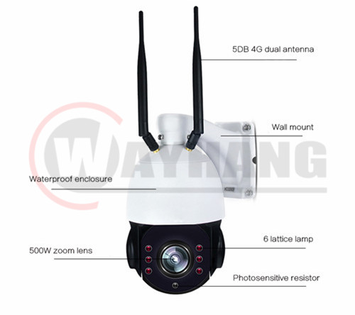 Green Energy Remote Surveillance 3G 4G SIM Card HD WIFI CCTV PTZ Camera with IR and Talk