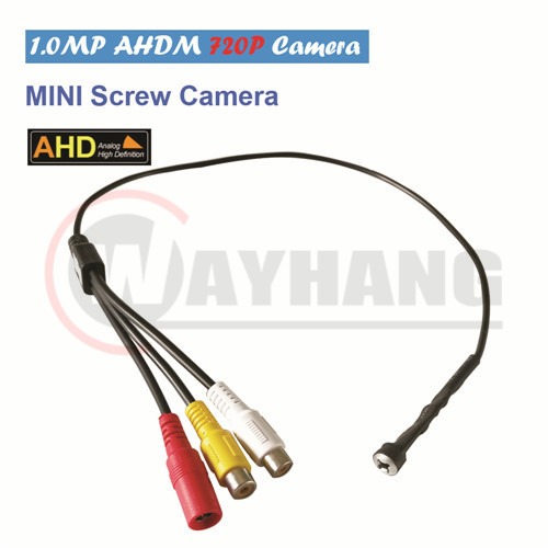 1MP 720P AHD mini screw pinhole camera