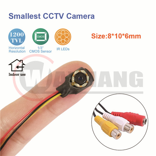 1200TVL small hidden camera pinhole camera with 6 led lights