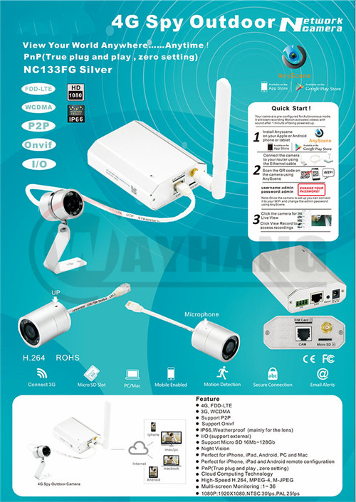 4G outdoor security camera SPY hidden camera with Night vision
